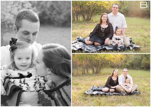 Nacogdoches photographer family portrait session in evening lit field with fall colors