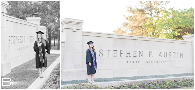 Nacogdoches photographer senior portraits of SFA volleyball player on SFA campus