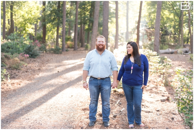 Kingwood photographer morning engagement session in arboretum & downtown Nacogdoches