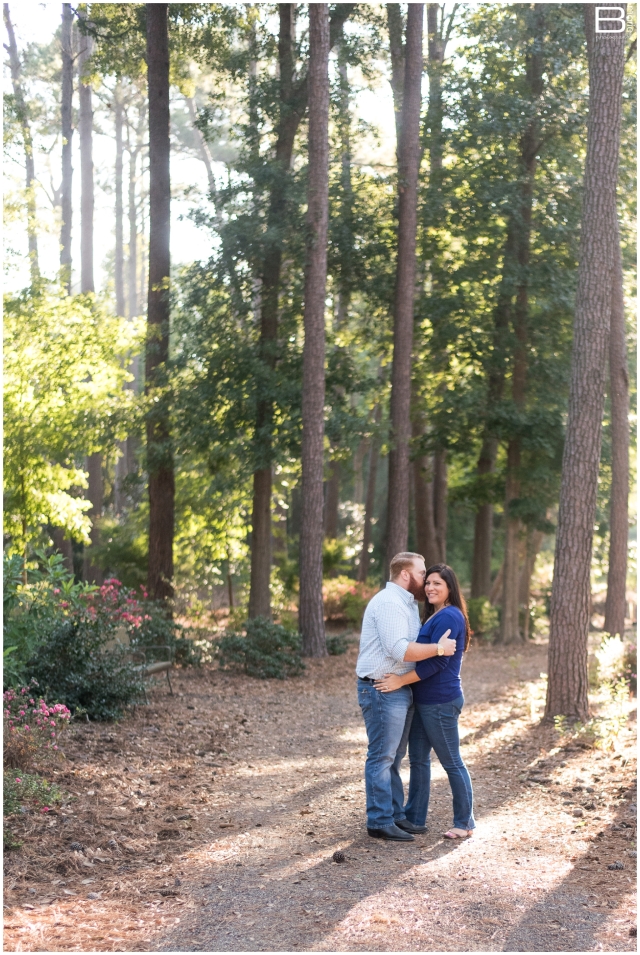 Kingwood photographer morning engagement session in arboretum & downtown Nacogdoches